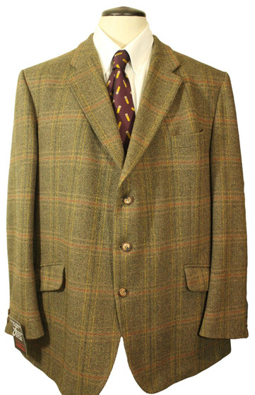 Vintage Bladen Supasax 46" Tailored Brown Green Mix Sporting Hacking Jacket