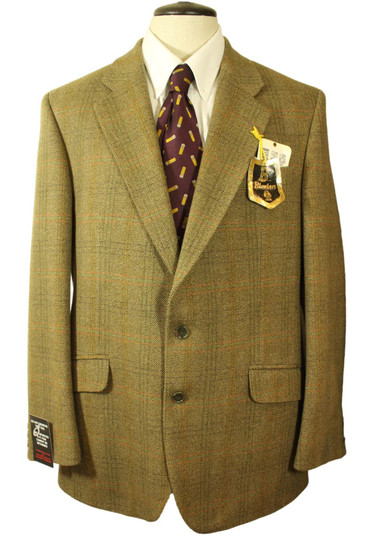 2004 Bladen Supasax  42" Long Balmoral Green British Tweed Jacket with Tags