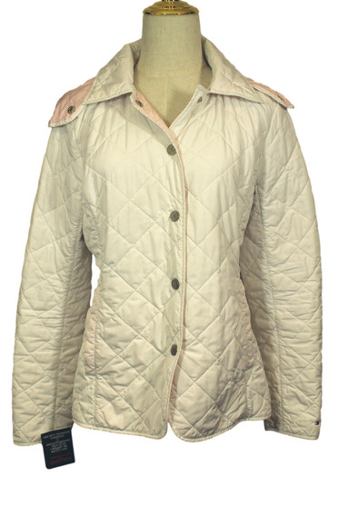 Ladies Tommy Hilfiger White/Pink Mix Large Hooded Quilted Jacket