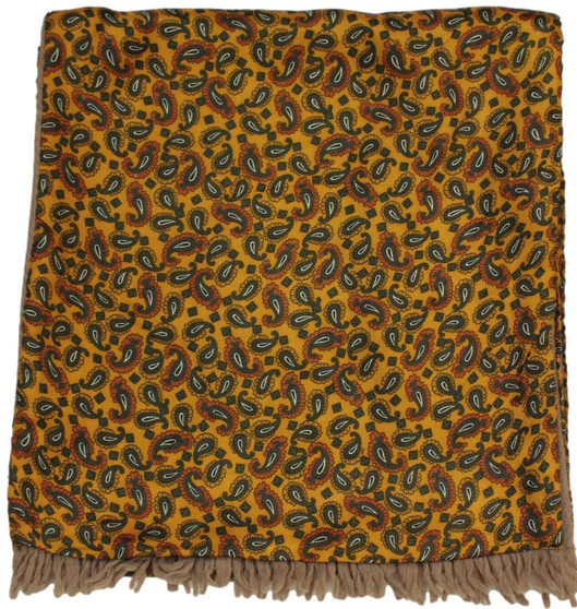 Vintage Teardrop Hornes of London Golden Blue Mix Wool Backed Gents Scarf