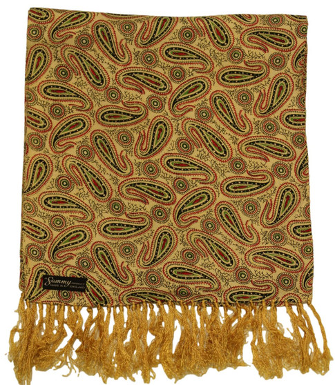 Vintage British Sammy Paisley Beige Mens Scarf
