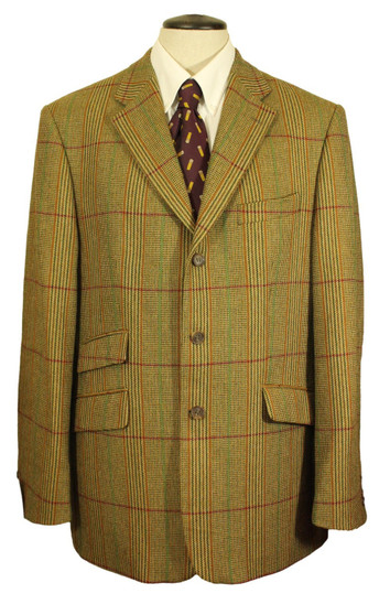 Alpendale Tweed Green 44L Country Check Sporting Tweed Jacket
