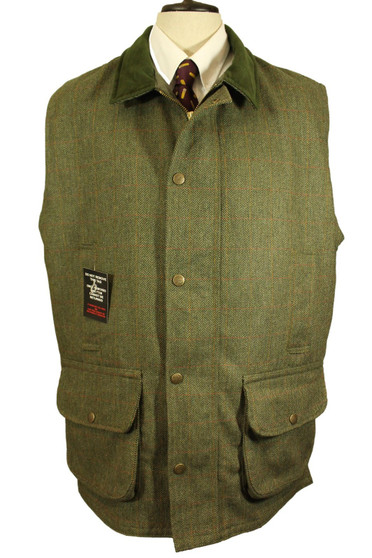 Hoggs of Fife Fieldpro XXL Green Tweed Shooting Vest Waistcoat