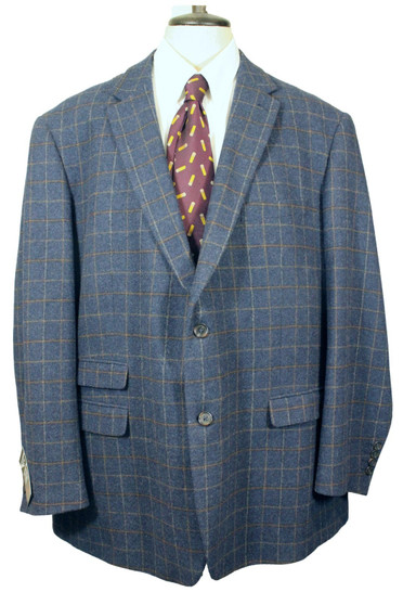 Skopes Blue 56R Modern Preloved Tweed Check Jacket