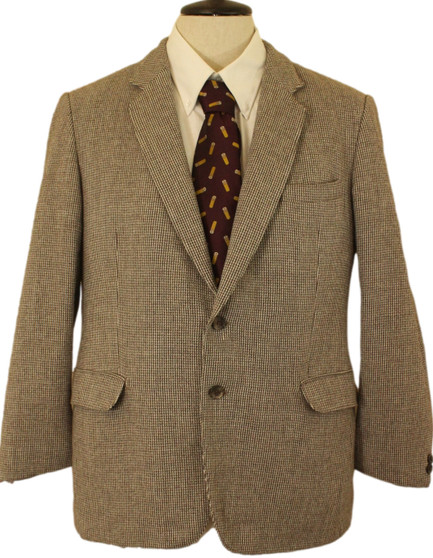 VINTAGE TWEED  ST MICHAEL MENS 42" SHORT BROWN MIX TWEED JACKET