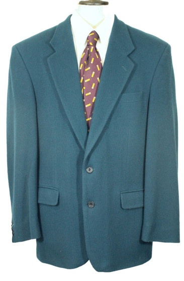 Pierre Cardin 40R Turquoise Cashmere Blend Wool Mens Jacket