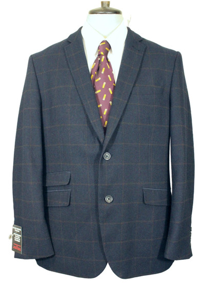Harvey & Jones Blue Check 44R Modern Mens Tweed Jacket