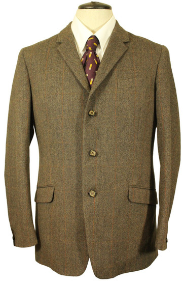 Vintage Brown Tweed Alkit 38" Check Tailored British Tweed Jacket