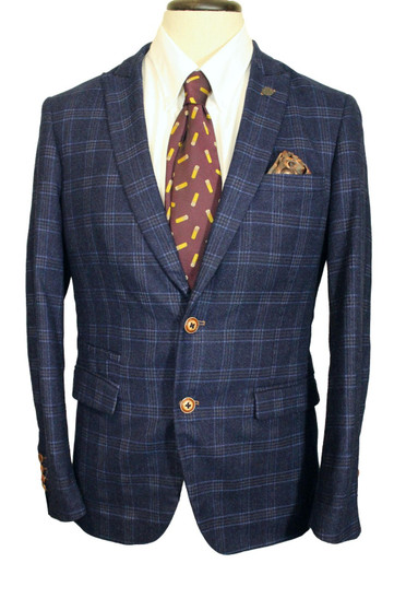 Marc Darcy Chigwell 36R Navy Blue Mens Tweed Races Occasional Smart Jacket