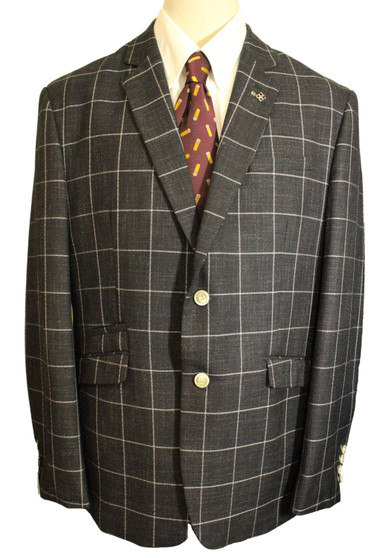 House of Cavani 46R Grey Box Check Tweed Modern Races Formal Smart Mens Jacket