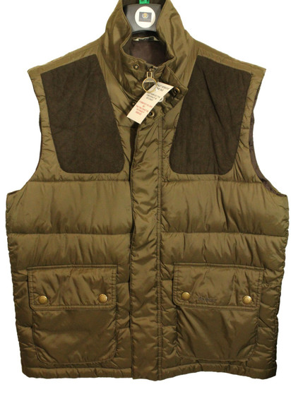 Barbour Colwarmth Large Green Padded Shooting Country Shoulder Patch Vest