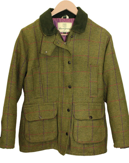 Woodgreen Ladies Size 8 Green Check Country Tweed Fieldcoat
