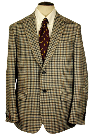 Marks & Spencer Check 42R Grey Mix Elbow Patch Mens Tweed Blazer