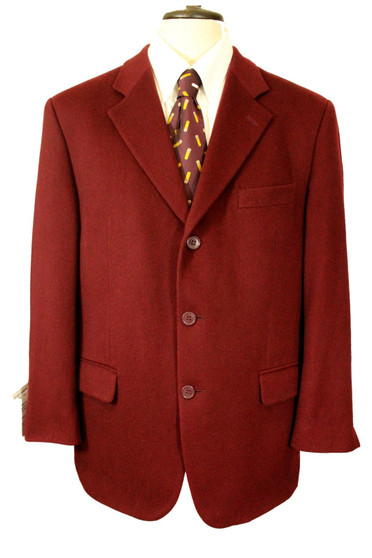Vtg Nicolini Burgundy Jacket 40” Short Wool Cashmere Blend Italy Made Blazer