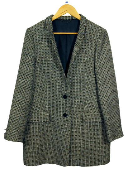 Jigsaw Blue Gold Mix Size 14 Womens Tweed Blazer