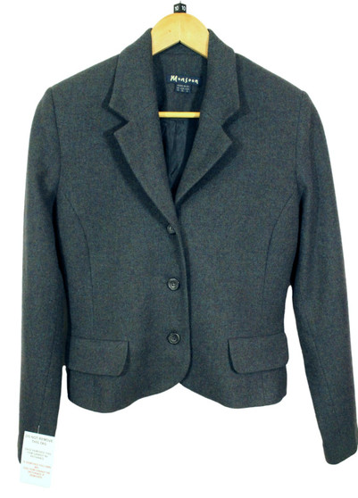 Monsoon Grey Blue Mix Size 10 UK Womens Short Style Vintage Jacket