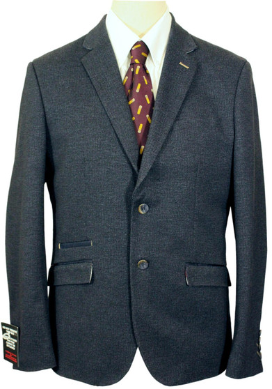 Cavani Mens 40R Blue Modern Slimfit Cotton Jacket Casual Smart Occasional Jacket