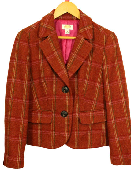 albots Women's Plaid Wool Blazer