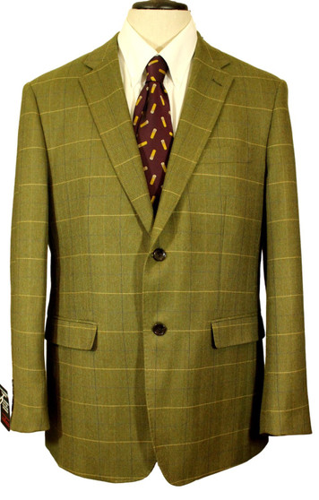 Skopes Blenheim Green 42R Check Modern Country Tweed Jacket