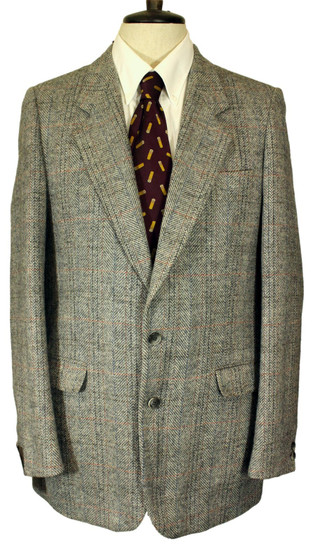 Vintage Chatsworth Classic 40" Long Grey Mens Tweed Jacket
