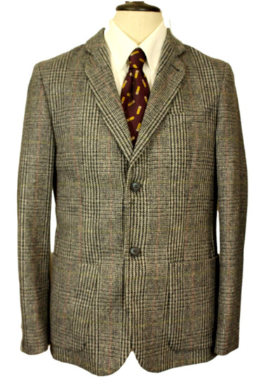 Topman Grey Mix Plaid 40" Modern Mens Tweed Wool Blazer