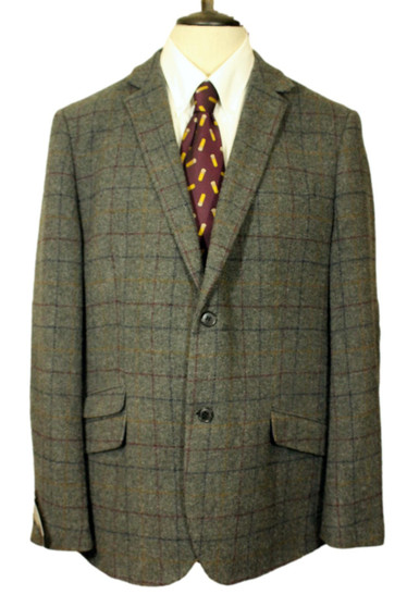 Hammond & Co Grey 44" Check Mens Elbow Patch Occasional Modern Tweed Jacket