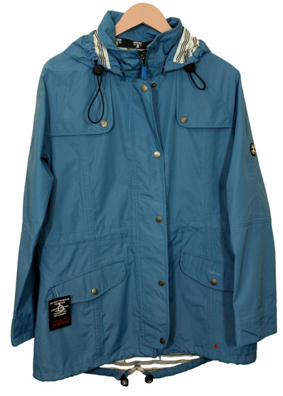 Barbour Ladies Trevose Blue Size 16 Waterproof Hooded Outdoor Jacket