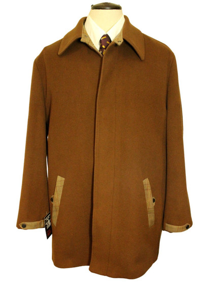 Vintage Rebel Soft Men’s 44R Brown Wool Blend Overcoat Coat