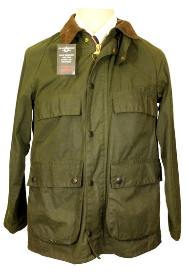 1985 Vintage Barbour Bedale A106 Green C36/91cm Waxed Double Crown Jacket