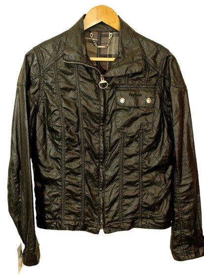 Barbour Duralinen Tartan Freerider Black Size 12 Ladies Jacket
