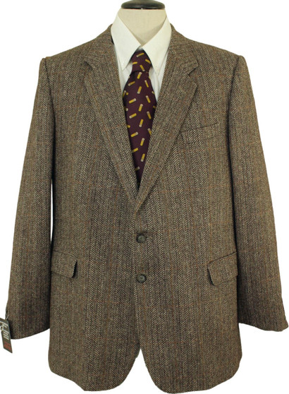Vintage British St Michael Mens 46L Brown Mix Tweed Wool Smart Casual Jacket
