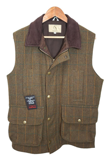 Country Style Green Mix Medium Tweed Mens Gilet Vest