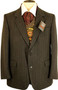 ABC COLLECTION RETRO 44" SHORT GREY STRIPE SUIT JACKET