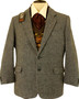 ST MICHAELS MENS 42" SHORT BLUE MIX TWEED JACKET