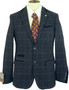 Marc Darcy Tweed Jacket Mens 34R Blue Slim Fit Blazer Wool