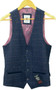 Marc Darcy Mens 38R Smart Blue Tweed Waistcoat