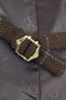 CAVANI MENS 38R BLUE/BROWN MIX CHECK MODERN WAISTCOAT