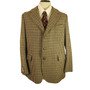 BRITISH VTG JAMES PRINGLE SCOTTISH 44" LONG CHECK BROWN MIX TWEED JACKET *RARE*