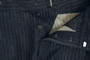 Mens Brace & Fly Striped Jeans W30 L37 Unhemmed End of Line Buttoned Jeans