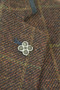 CAVANI MENS 48" BROWN SLIM-FIT 2-PIECE JACKET & WAISTCOAT SET