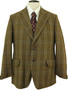 Vintage Saxon Hawk of Savile Row Mens 42R Green Windowpane Tweed Wool Jacket