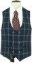 Cavani Mens 36R Blue Check 2-Piece Jacket & Waistcoat Slim Fit BNWT