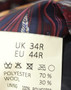 Cavani Mens 34R Navy Blue Check 2-Piece Slim Fit Jacket & Waistcoat