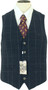 CAVANI MENS 34R NAVY BLUE CHECK 2-PIECE JACKET & WAISTCOAT SET