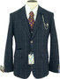 Cavani Mens 36R Navy Blue Check 2-Piece Slim Fit Wool Smart Casual Jacket