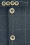 Cavani Mens 36R Navy Blue Check 2-Piece Slim Fit Wool Smart Casual Jacket