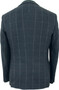 Cavani Mens 36R Navy Blue Check 2-Piece Slim Fit Wool Smart Casual Jacket