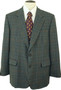 Vintage Daks Jermyn St Mens 44R Green/Blue Windowpane Tweed Wool Smart Casual Ja