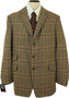 VINTAGE JOHN G HARDY 1985 ALSPORT MENS 44" LONG BROWN MIX BESPOKE TWEED JACKET