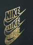 NIKE JUST DO IT LADIES SMALL BLACK/GOLD CROPPED LOOSE-FIT SWEATER JUMPER BNWT